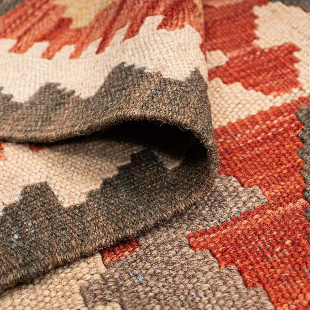 Kelim Carpet - orientalisk matta - 194 x 147 cm - ljusröd