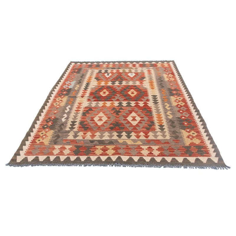 Kelim Carpet - orientalisk matta - 194 x 147 cm - ljusröd