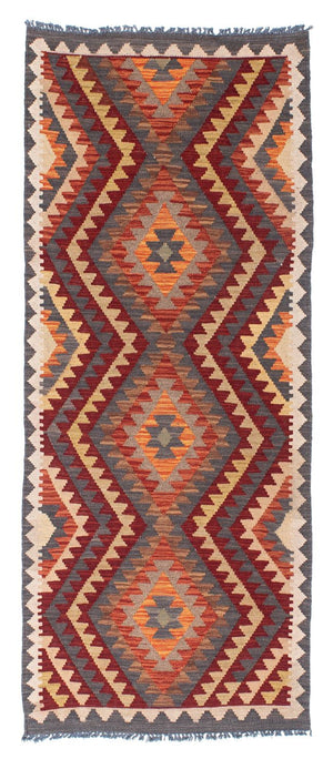 Runner Kelim Carpet - orientalisk matta - 191 x 80 cm - grått