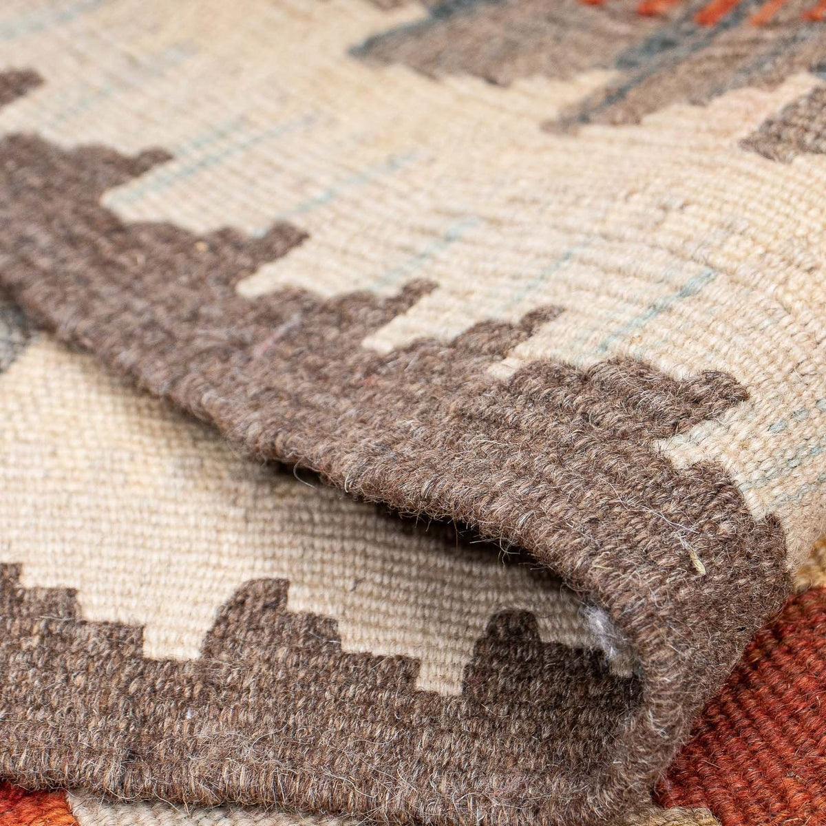 Runner Kelim Carpet - Splash - 310 x 97 cm - rost