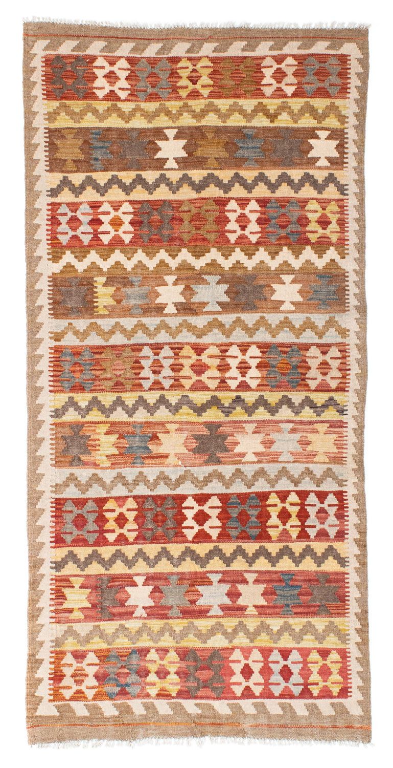 Runner Kelim Carpet - orientalisk matta - 200 x 92 cm - ljusbrun