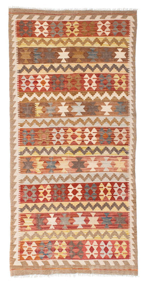 Runner Kelim Carpet - orientalisk matta - 200 x 92 cm - ljusbrun
