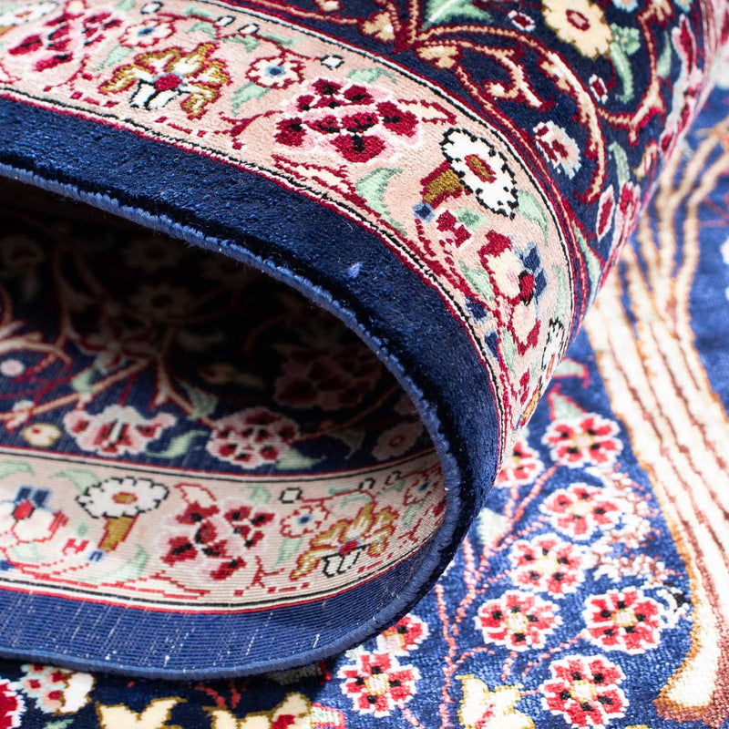 Persisk matta - Ghom - 152 x 100 cm - mörkblå