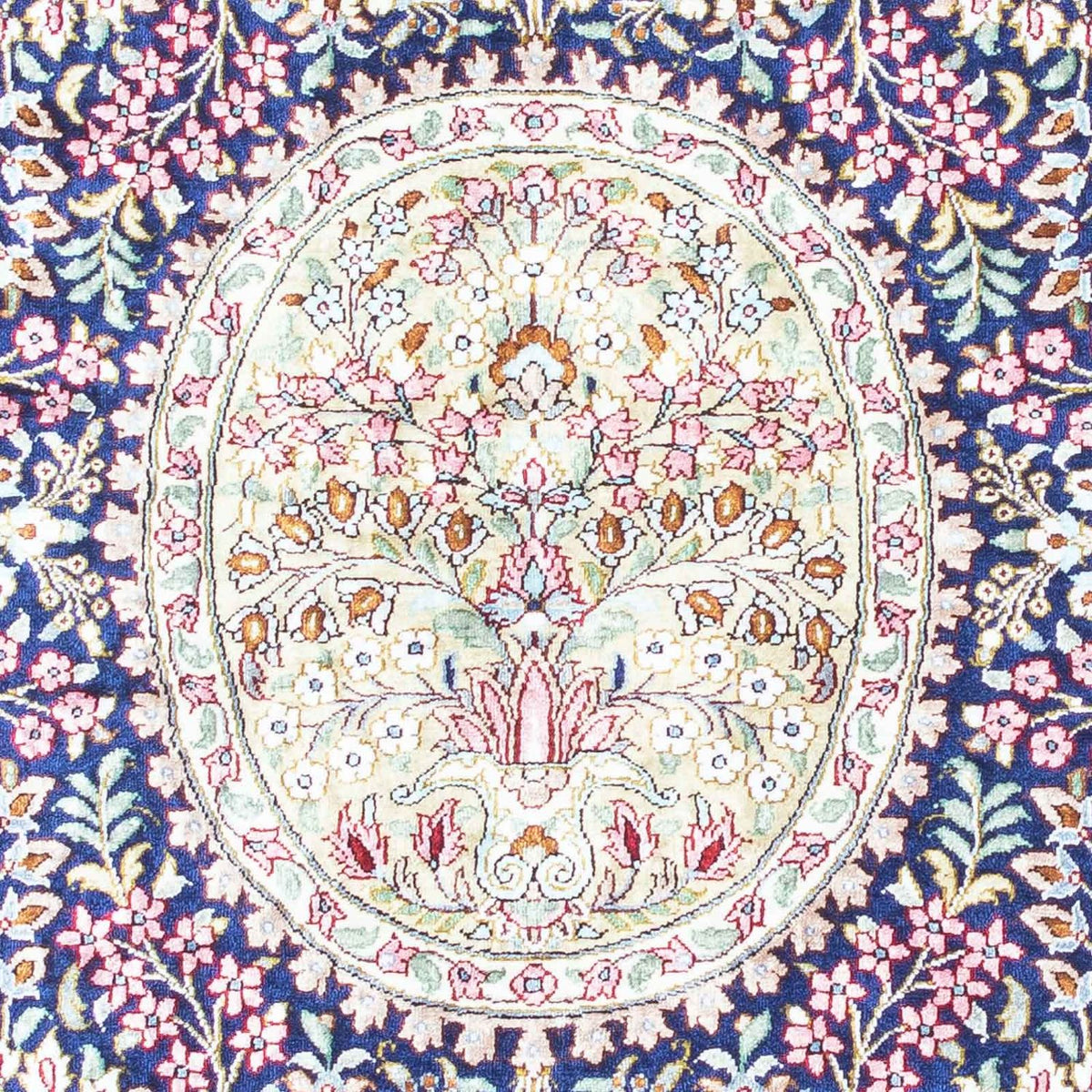 Persisk matta - Ghom - 119 x 82 cm - mörkblå