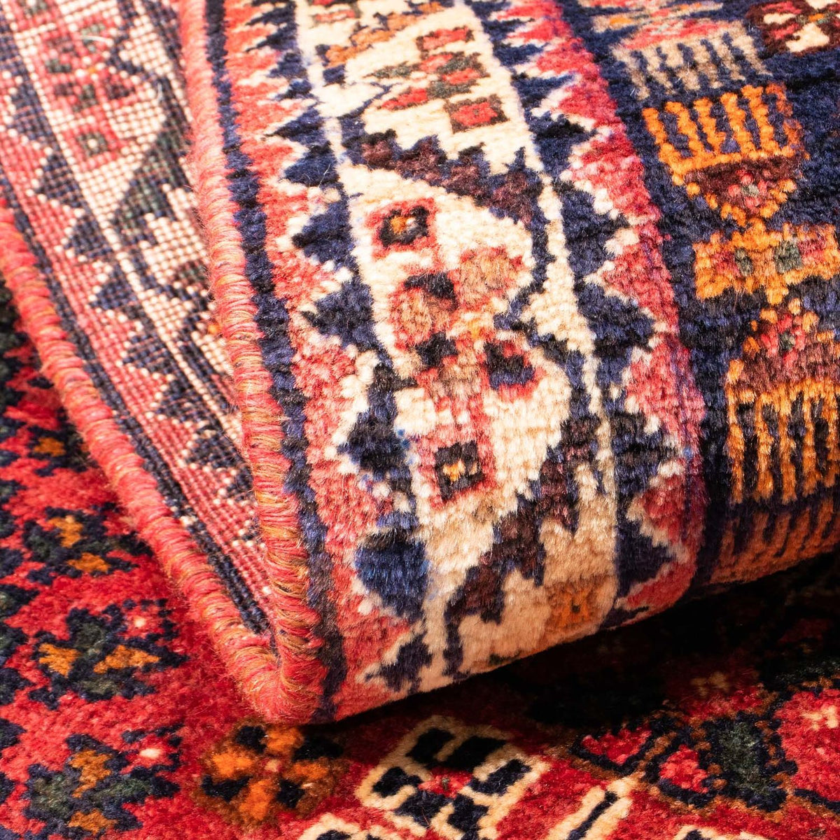 Persisk matta - Nomadic - 155 x 103 cm - mörkröd