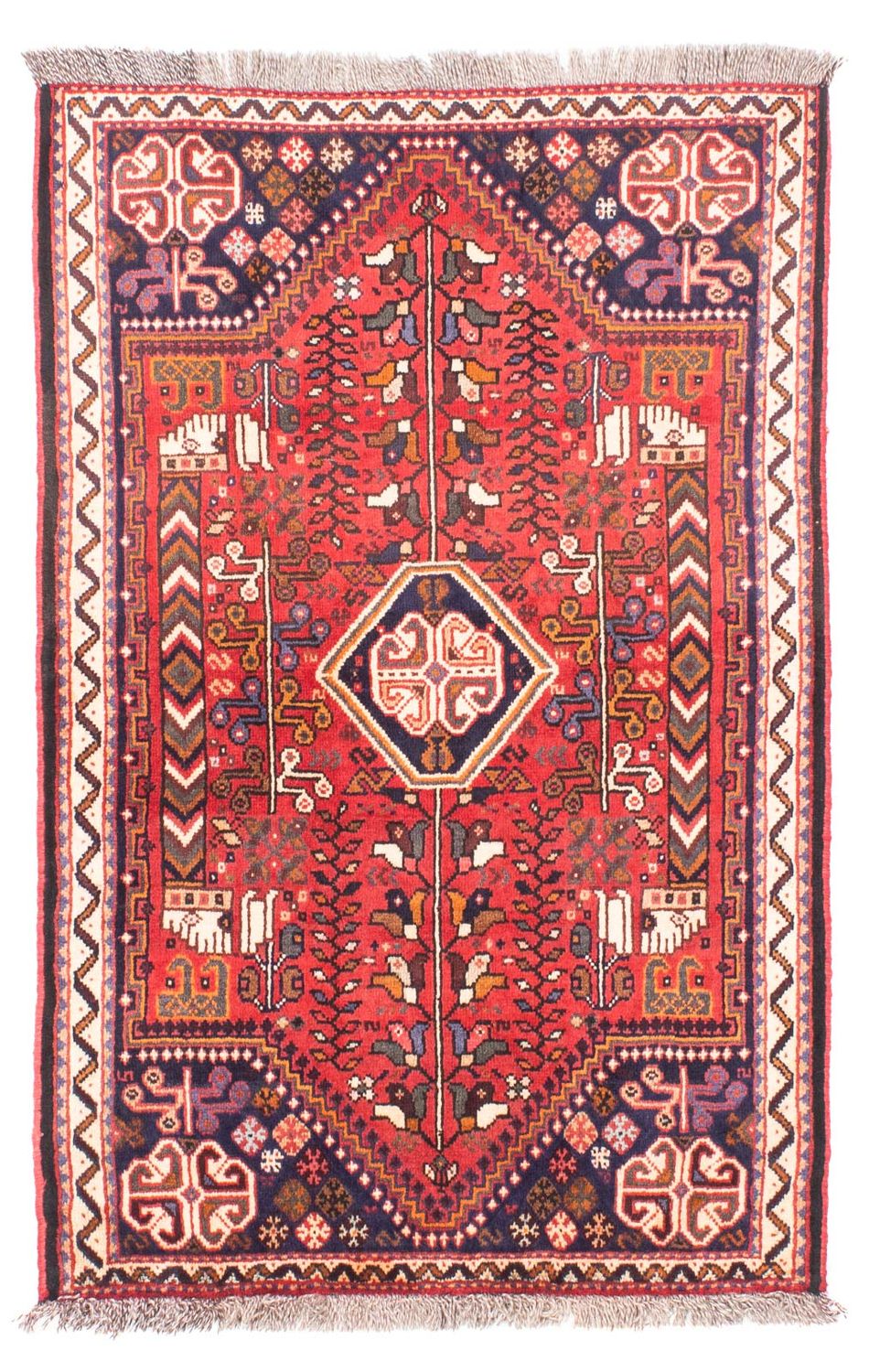 Persisk matta - Nomadic - 153 x 106 cm - mörkröd
