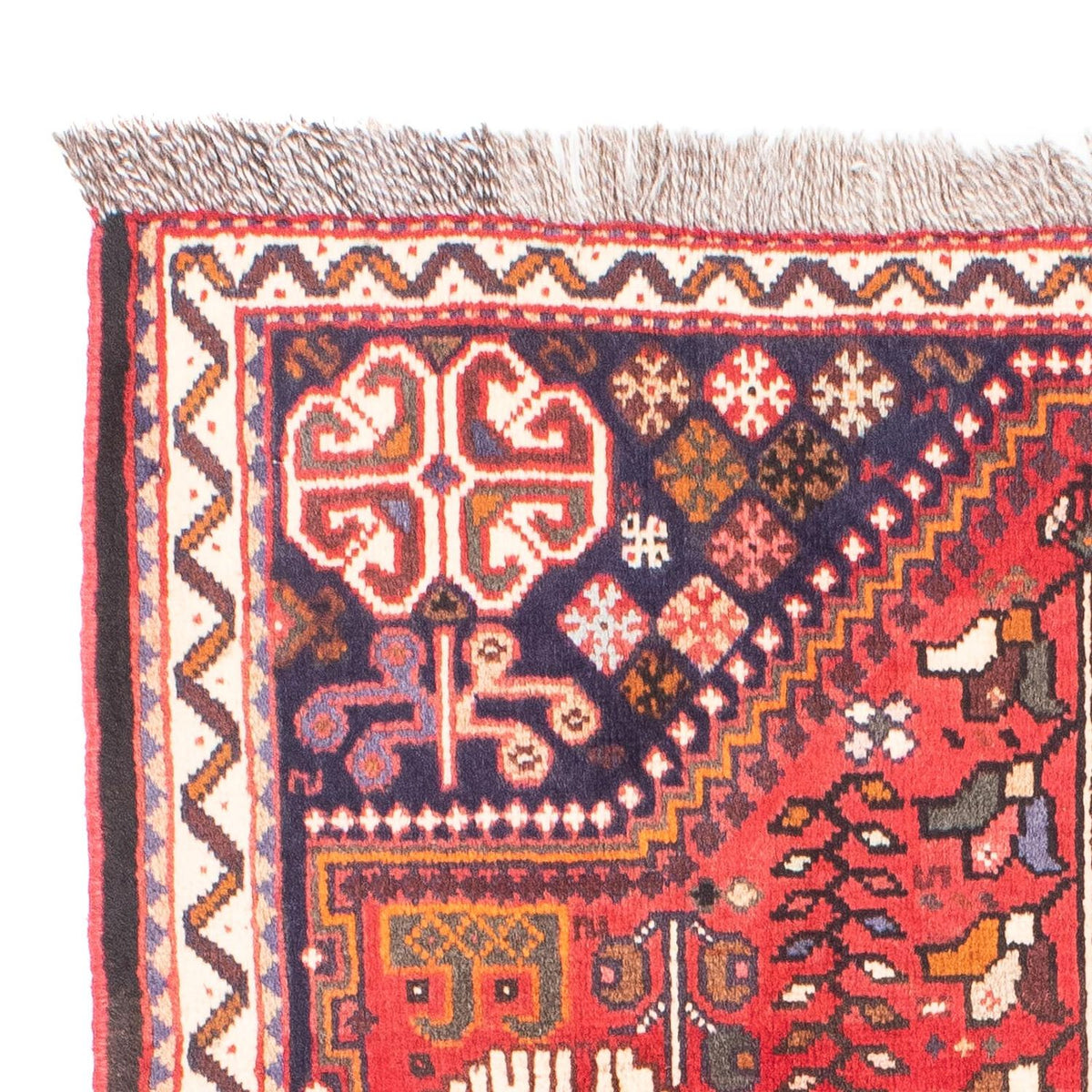 Persisk matta - Nomadic - 153 x 106 cm - mörkröd