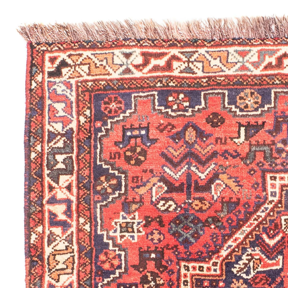 Persisk matta - Nomadic - 140 x 115 cm - mörkröd