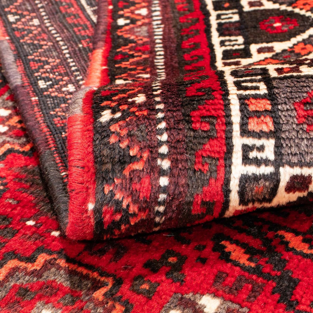 Persisk matta - Nomadic - 165 x 110 cm - mörkröd