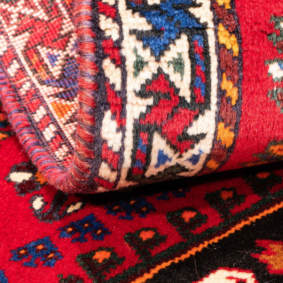 Persisk matta - Nomadic - 157 x 83 cm - mörkröd