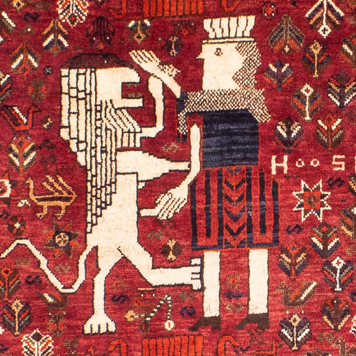 Persisk matta - Nomadic - 220 x 145 cm - mörkröd