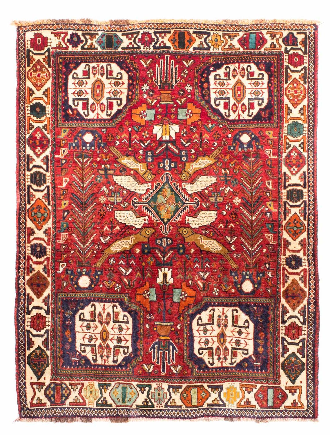 Persisk matta - Nomadic - 170 x 130 cm - mörkröd