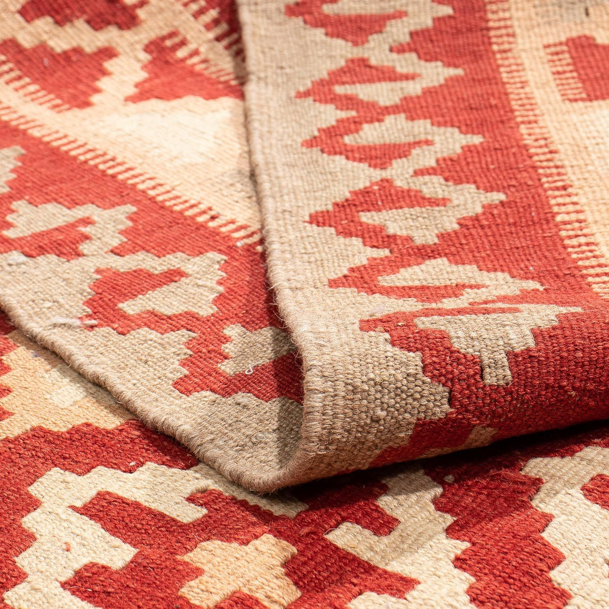 Kelim Carpet - orientalisk matta - 212 x 145 cm - mörkröd