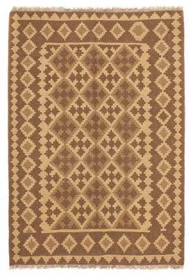 Kelim Carpet - orientalisk matta - 190 x 145 cm - ljusbrun