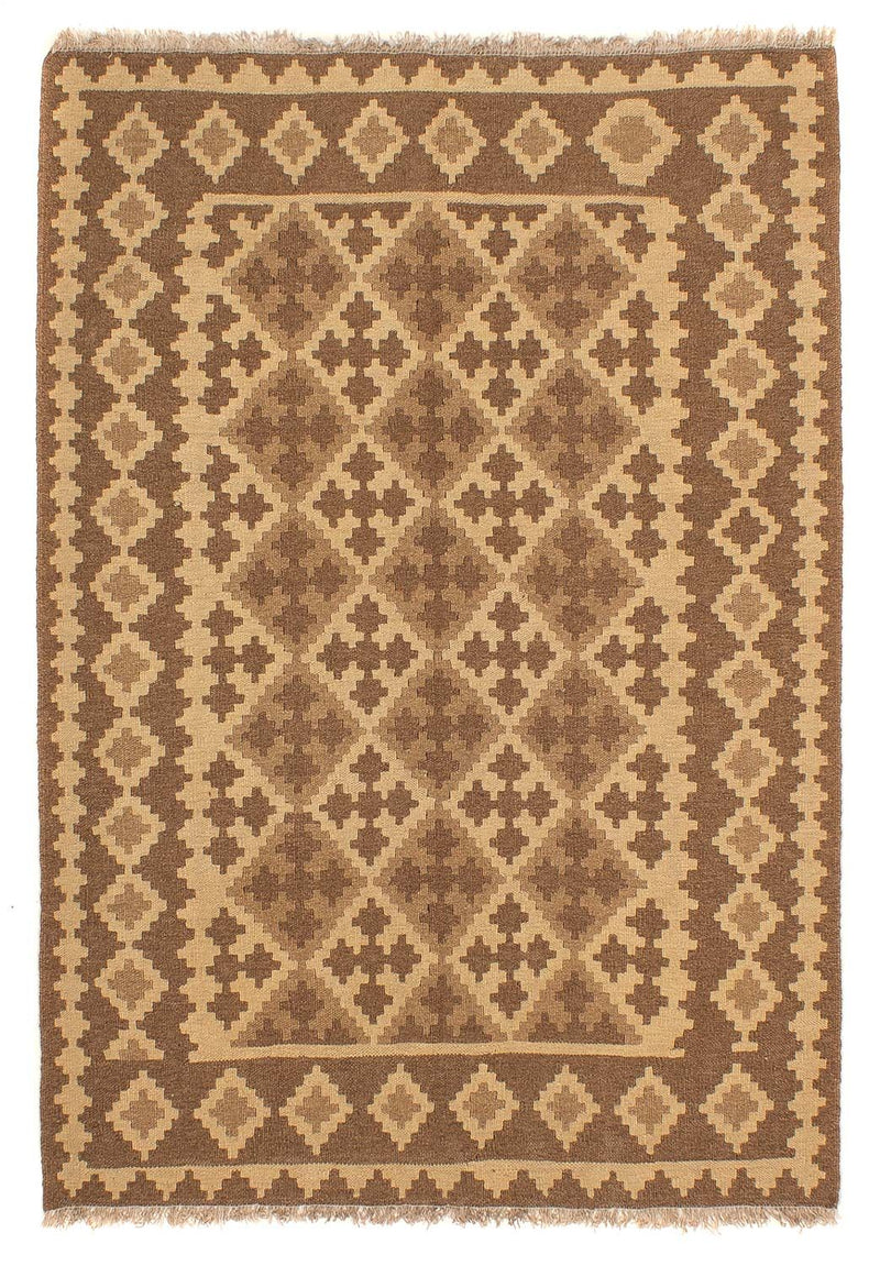Kelim Carpet - orientalisk matta - 190 x 145 cm - ljusbrun