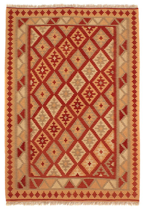Kelim Carpet - orientalisk matta - 200 x 148 cm - röd
