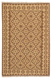 Kelim Carpet - orientalisk matta - 205 x 153 cm - ljusbrun