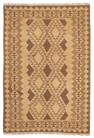 Kelim Carpet - orientalisk matta - 217 x 150 cm - ljusbrun
