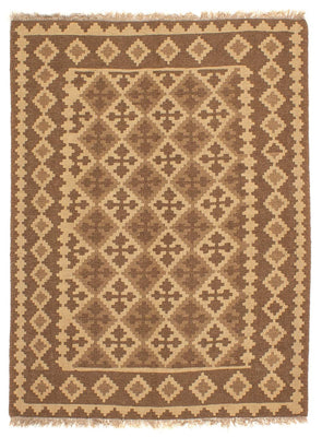 Kelim Carpet - orientalisk matta - 188 x 148 cm - ljusbrun