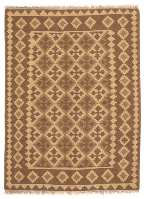 Kelim Carpet - orientalisk matta - 188 x 148 cm - ljusbrun