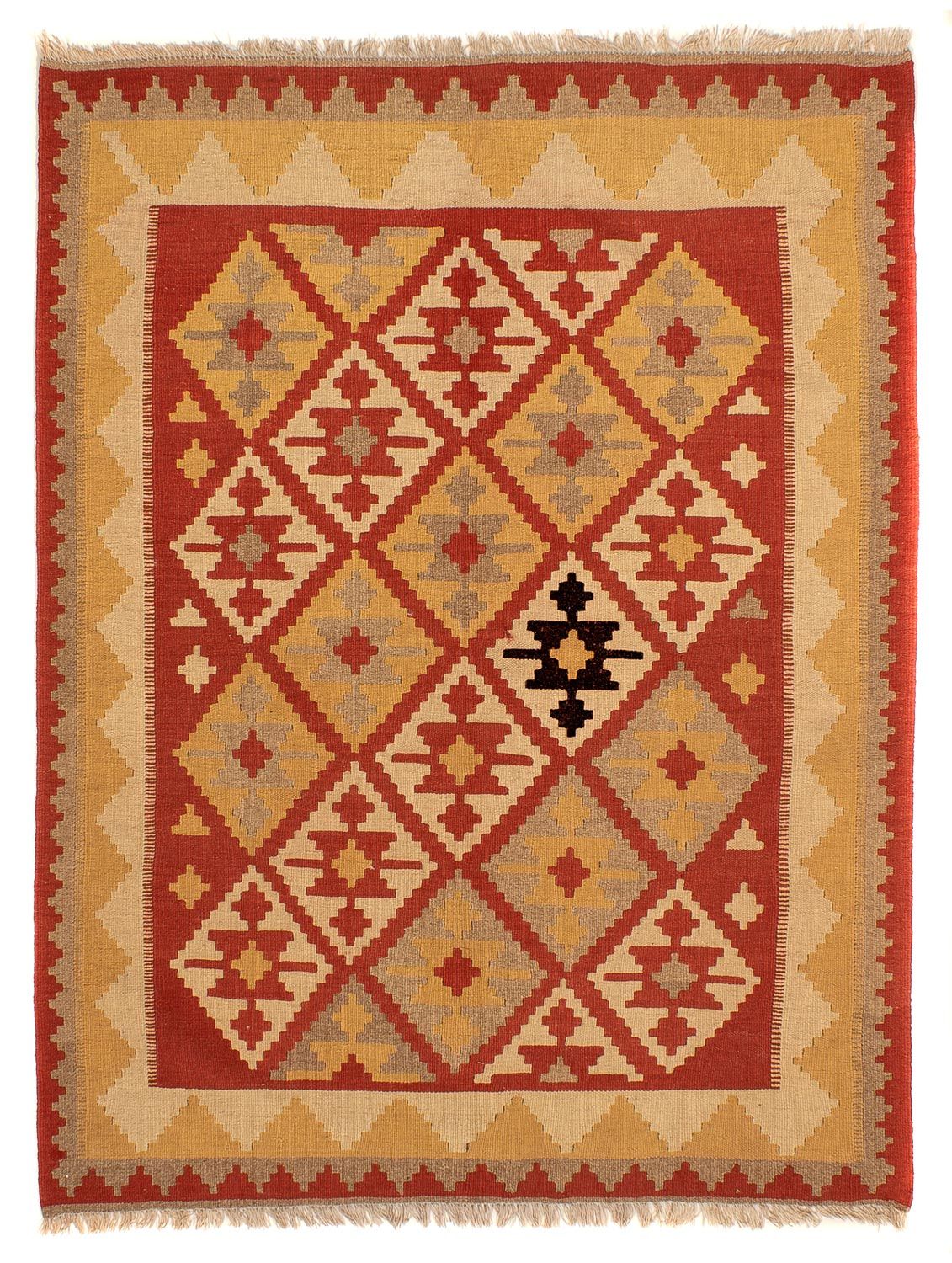 Kelim Carpet - orientalisk matta - 198 x 150 cm - röd