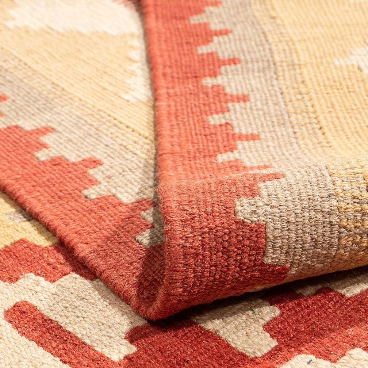 Kelim Carpet - orientalisk matta - 198 x 150 cm - röd