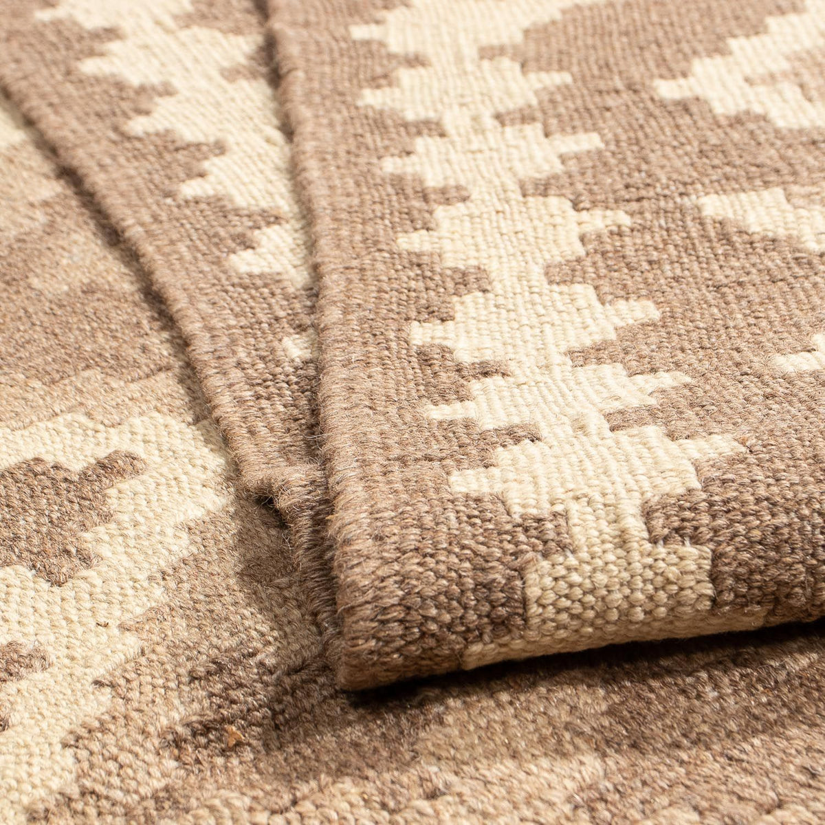 Kelim Carpet - orientalisk matta - 192 x 145 cm - ljusbrun