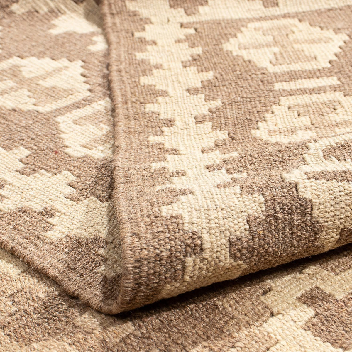 Kelim Carpet - orientalisk matta - 189 x 145 cm - ljusbrun