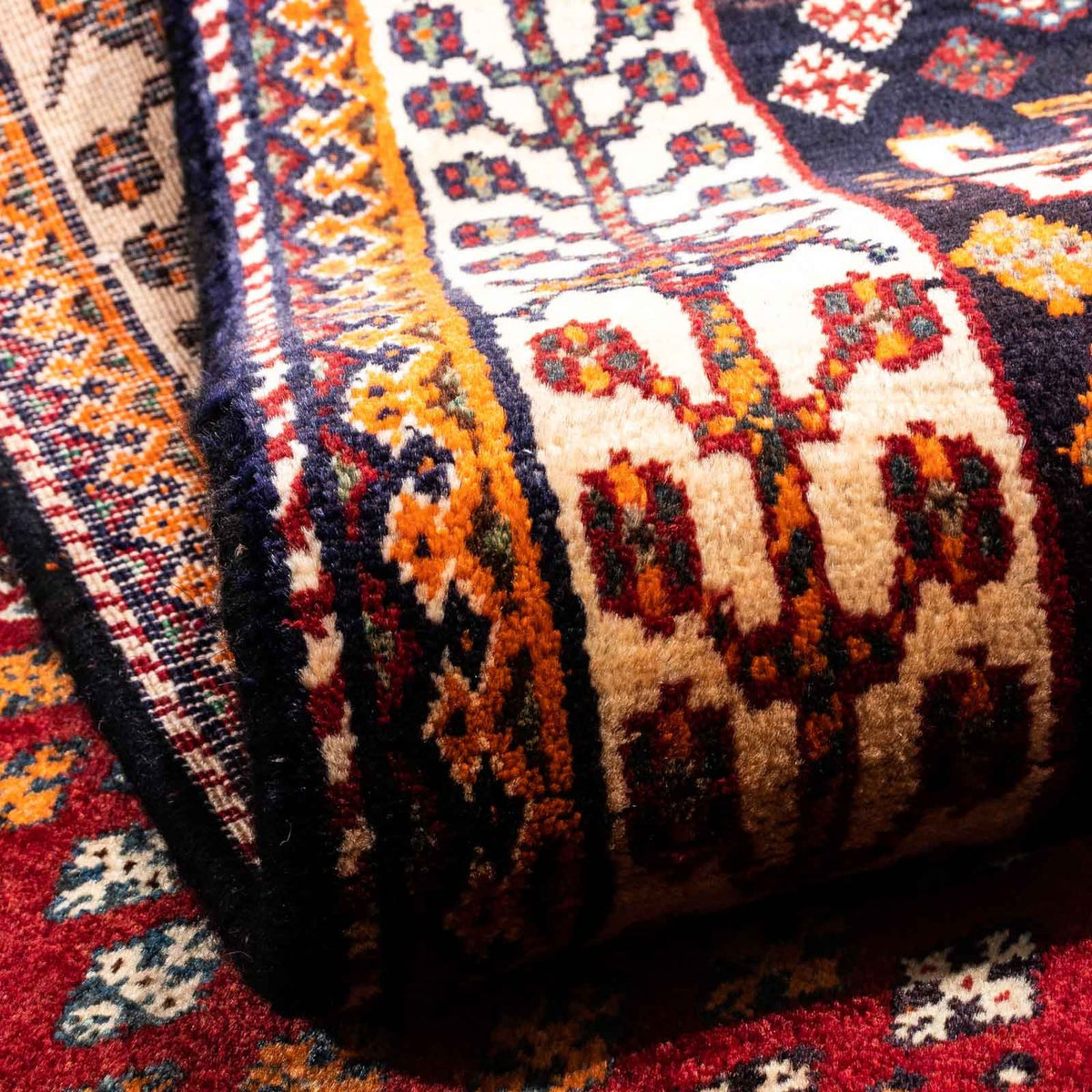 Persisk matta - Nomadic - 247 x 150 cm - mörkröd