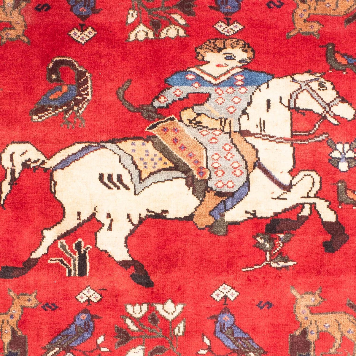 Persisk matta - Nomadic - 158 x 123 cm - mörkröd