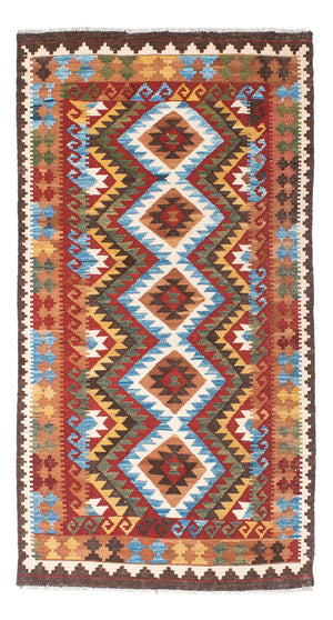 Kelim Carpet - orientalisk matta - 201 x 102 cm - flerfärgad