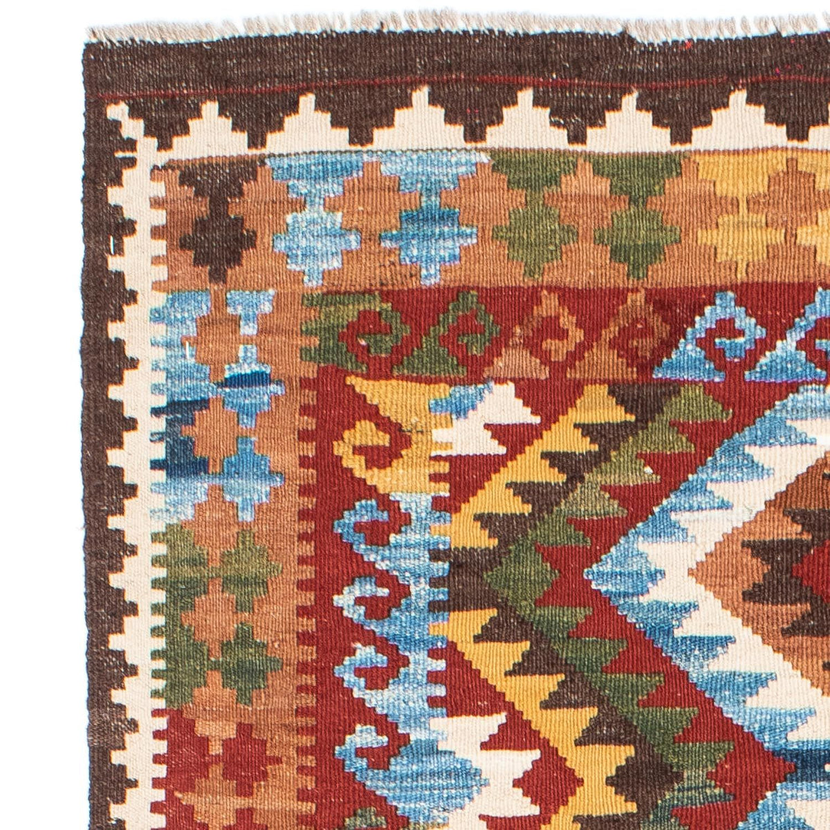 Kelim Carpet - orientalisk matta - 201 x 102 cm - flerfärgad