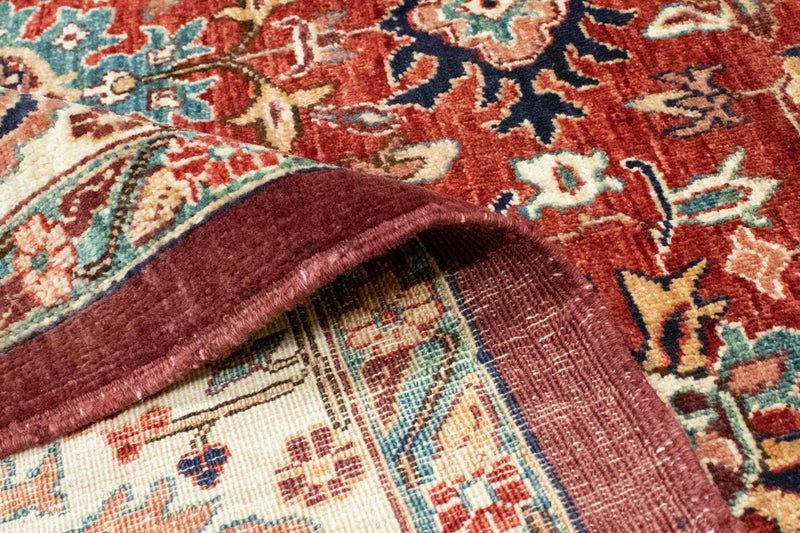 Afghansk matta - 200 x 148 cm - mörkröd