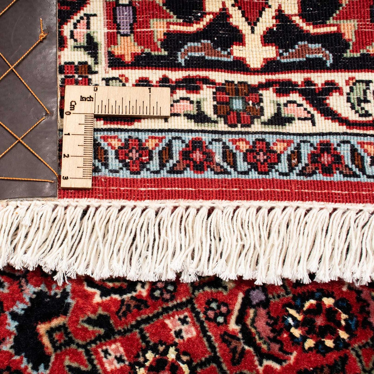 Persisk matta - Bijar kvadrat  - 200 x 197 cm - mörkröd