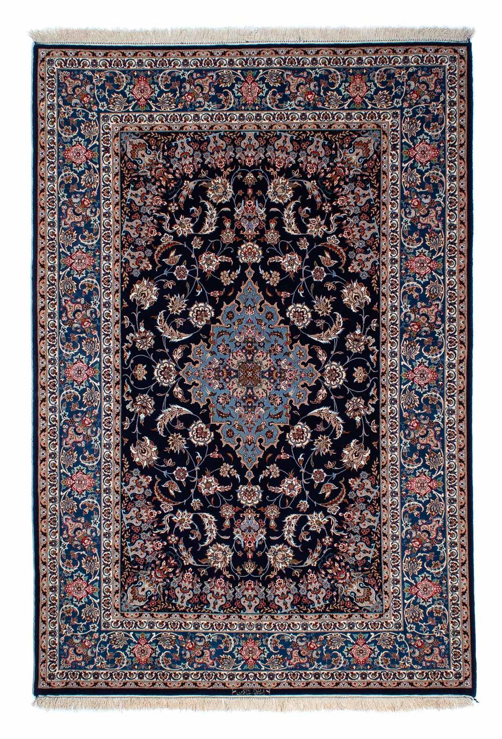 Persisk matta - Isfahan - Premium - 218 x 145 cm - mörkblå