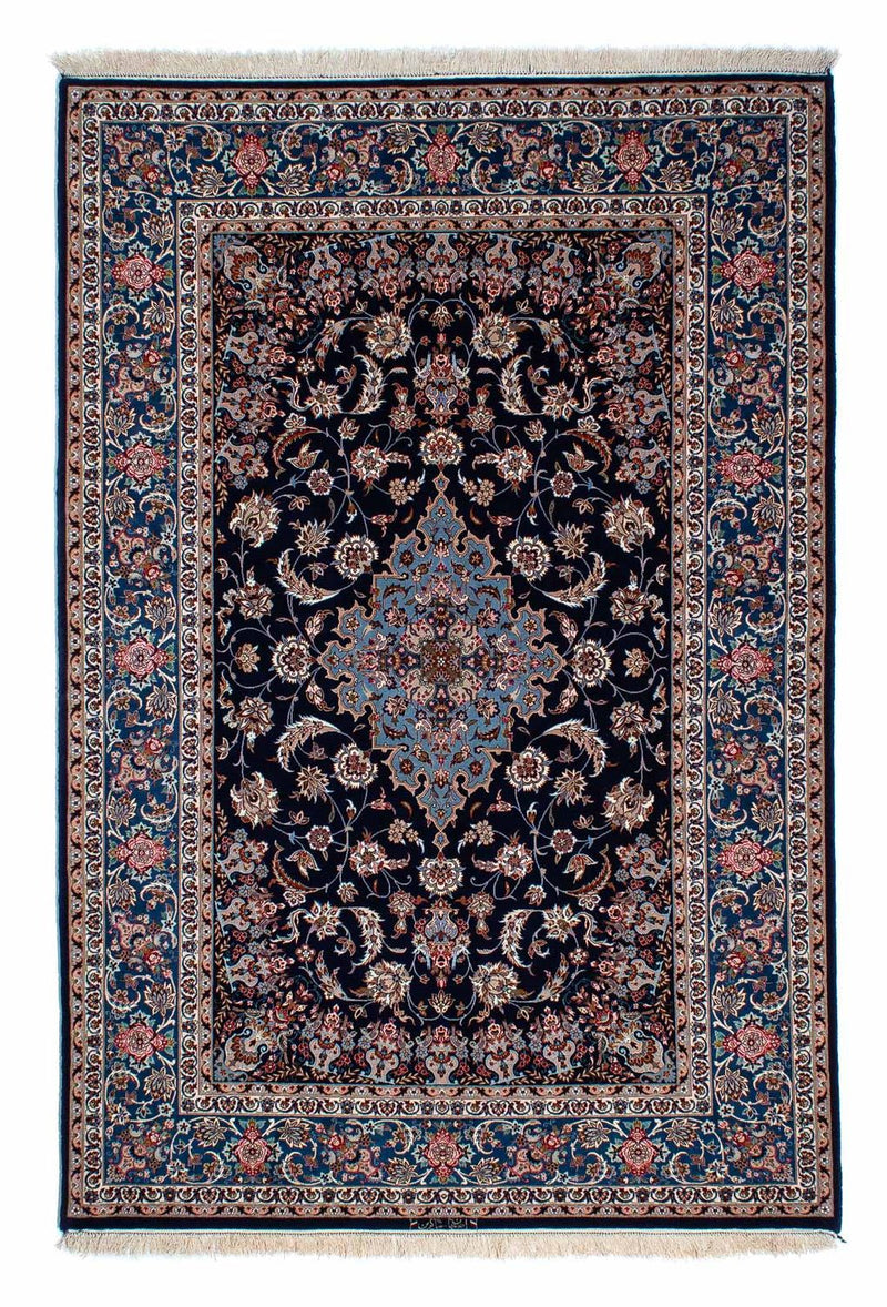 Persisk matta - Isfahan - Premium - 218 x 145 cm - mörkblå