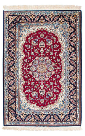 Persisk matta - Isfahan - Premium - 194 x 131 cm - mörkröd