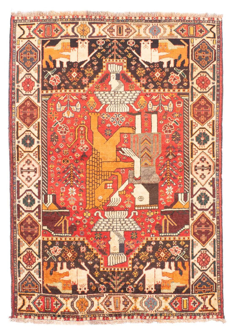 Persisk matta - Nomadic - 155 x 108 cm - mörkröd