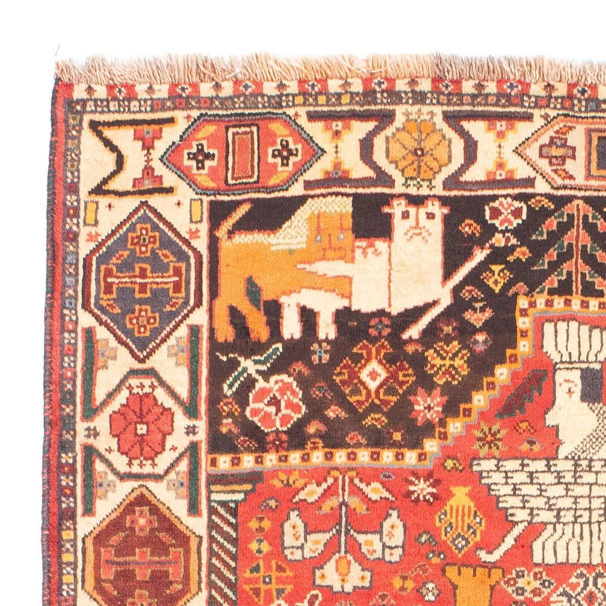 Persisk matta - Nomadic - 155 x 108 cm - mörkröd