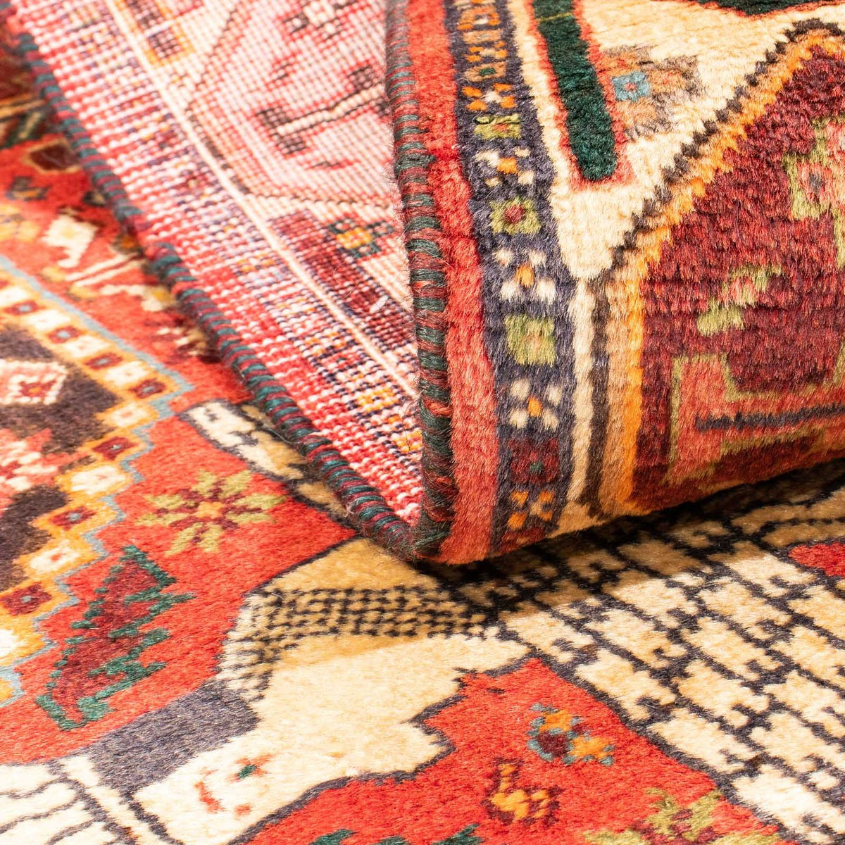 Persisk matta - Nomadic - 155 x 108 cm - mörkröd