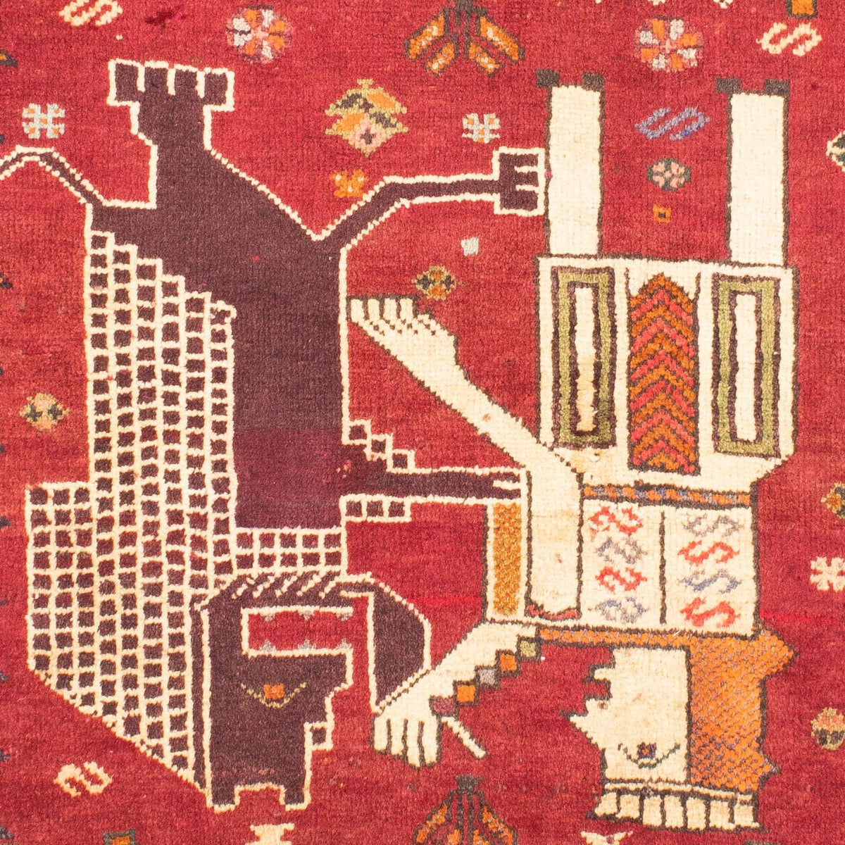 Persisk matta - Nomadic - 167 x 120 cm - mörkröd