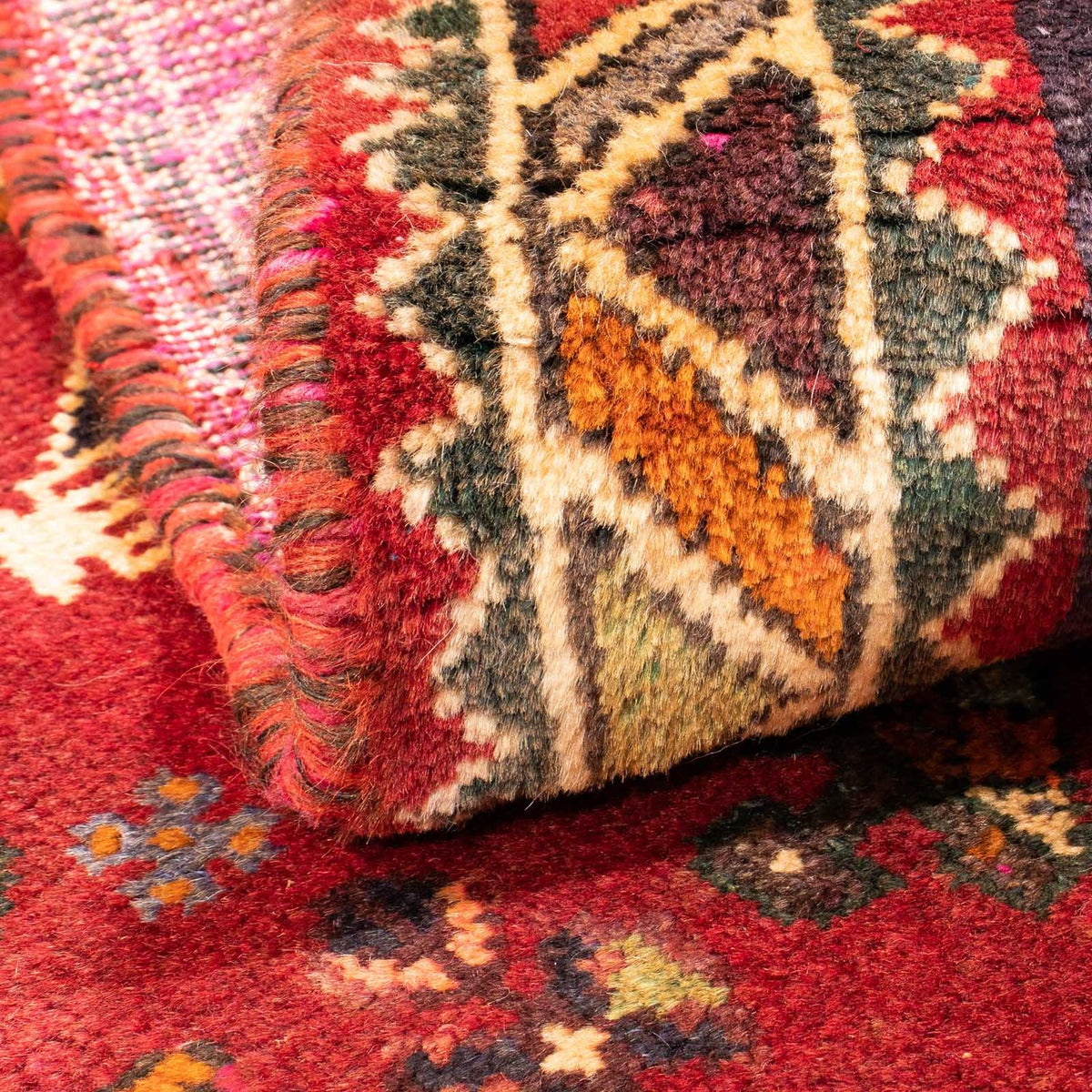 Persisk matta - Nomadic - 167 x 120 cm - mörkröd