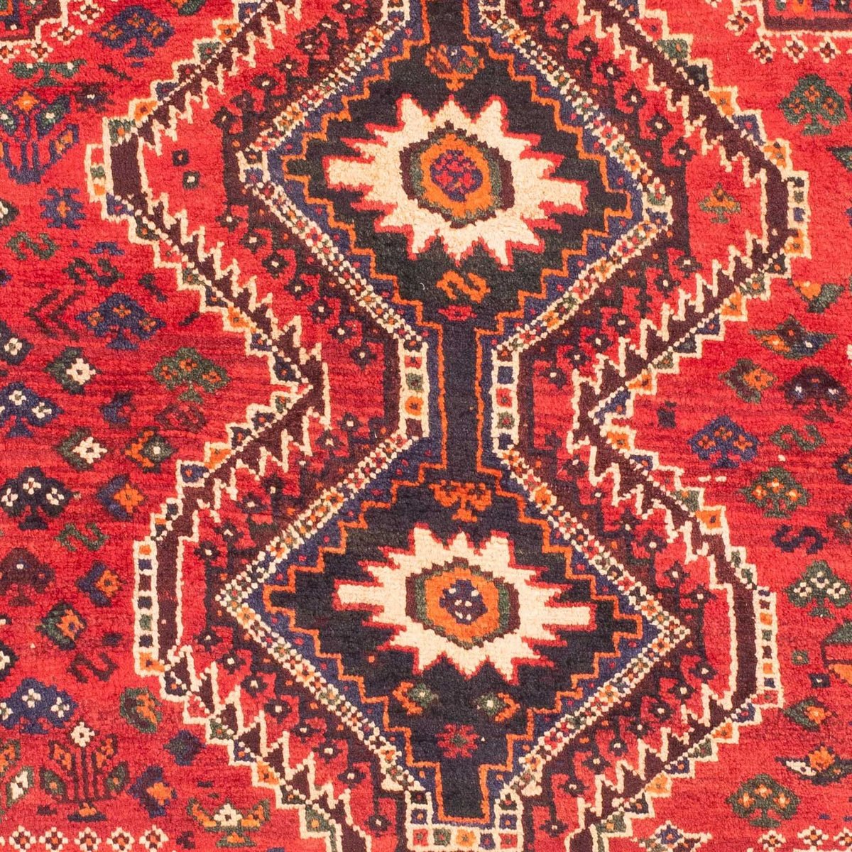 Persisk matta - Nomadic - 150 x 118 cm - mörkröd