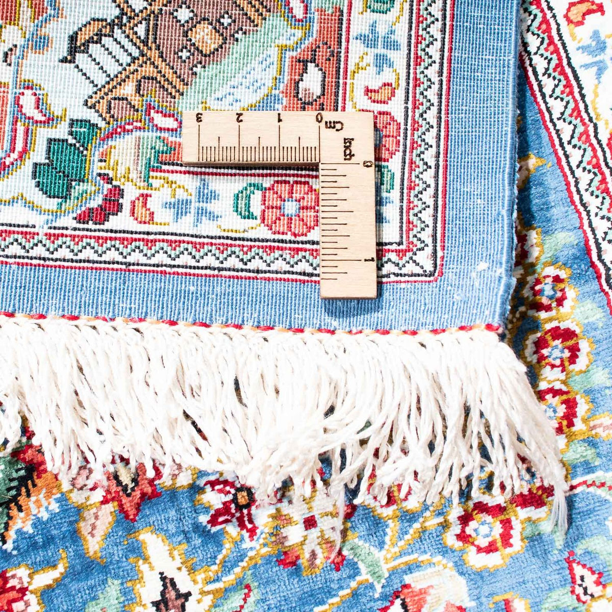 Persisk matta - Ghom - 119 x 81 cm - ljusblå