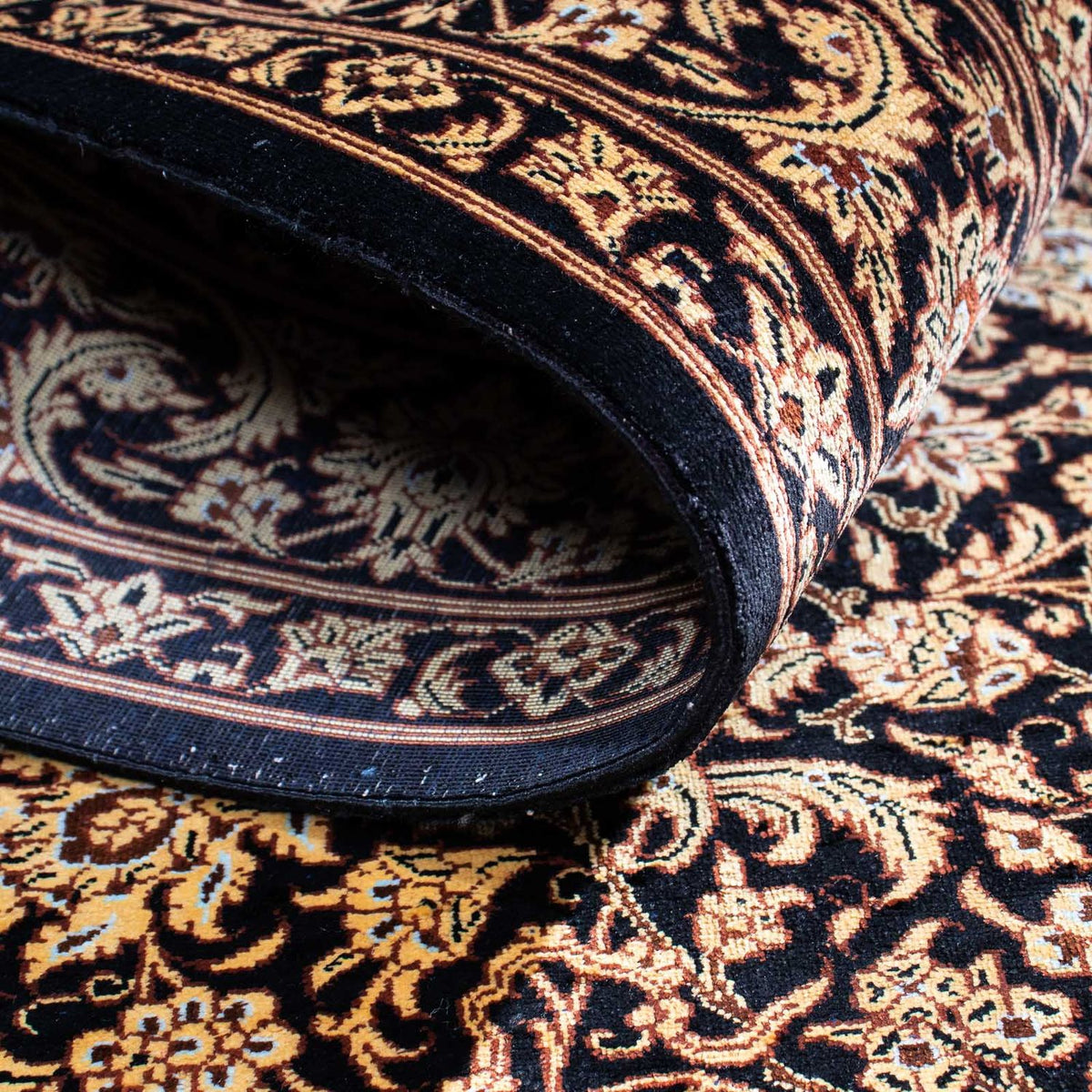 Persisk matta - Ghom - 118 x 80 cm - mörkblå