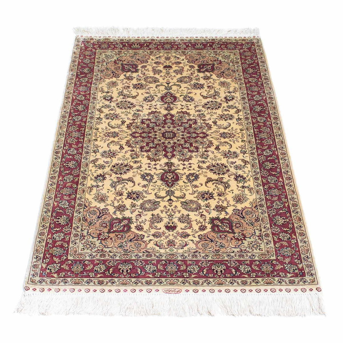 Oriental Carpet - Hereke - 122 x 69 cm - mörkröd