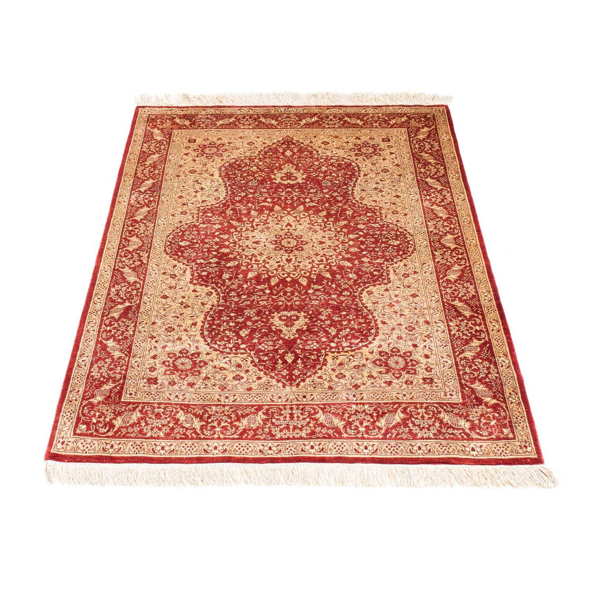 Oriental Carpet - Hereke - 122 x 69 cm - mörkröd