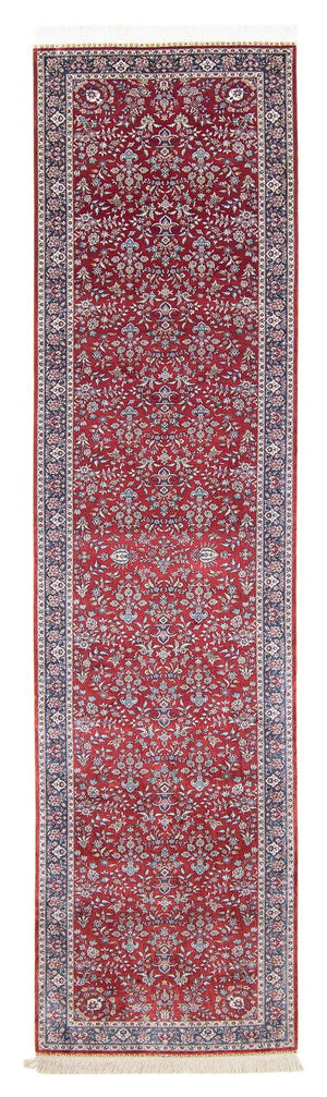 Runner Oriental Carpet - Hereke - 369 x 78 cm - mörkröd