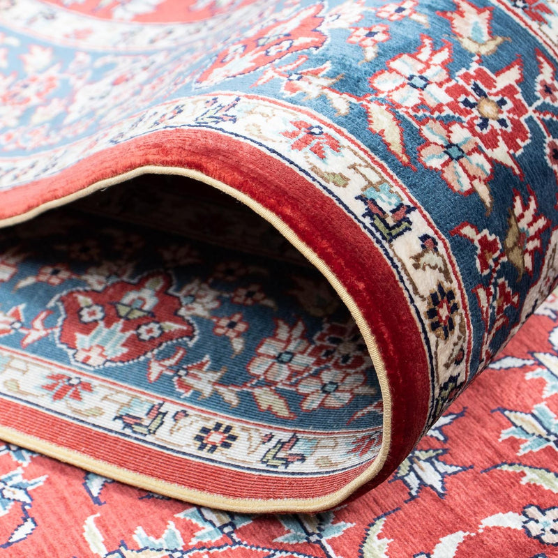 Runner Oriental Carpet - Hereke - 369 x 78 cm - mörkröd