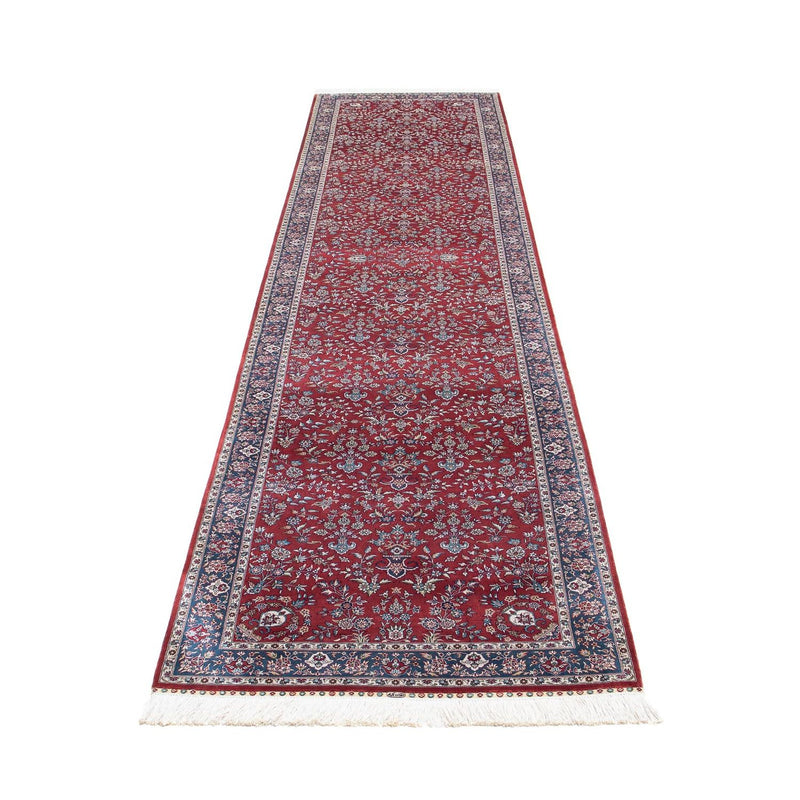 Runner Oriental Carpet - Hereke - 369 x 78 cm - mörkröd